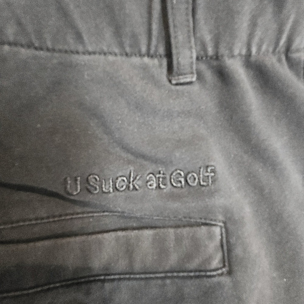 U Suck At Golf Joggers Men 32x30 Black USAG The Most Comfortable Golf Pant Slim